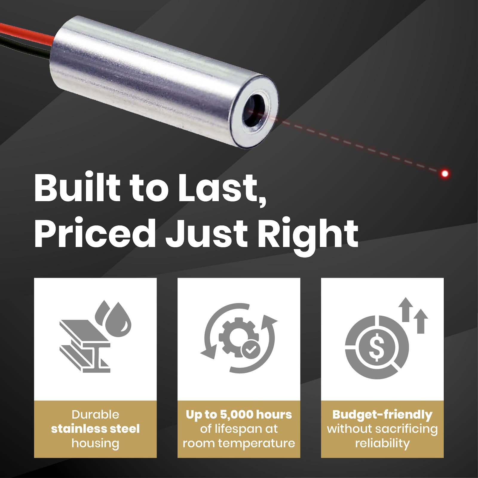 レーザーモジュール VLM-650-27LPT Amazon | Quarton Laser Module VLM-650-27 LPT-30 (工業用