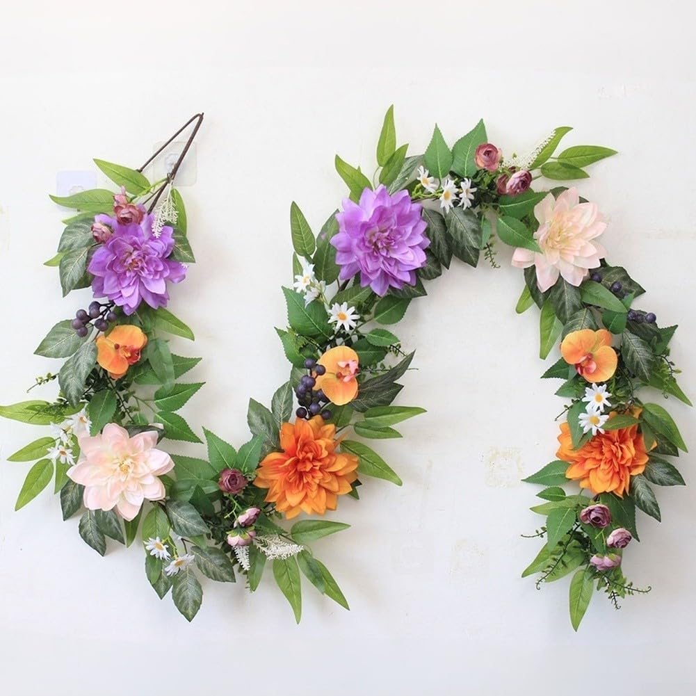 Ghirlanda Fiori Artificiali 180cm Realistica per Matrimonio