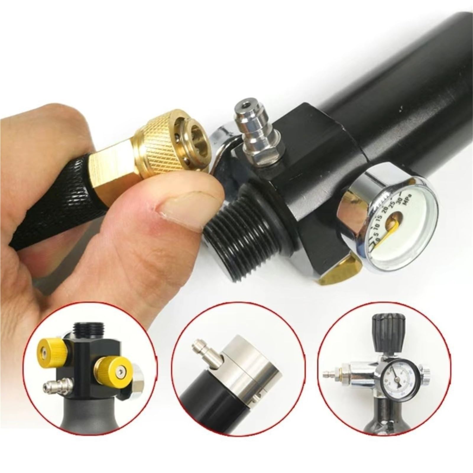 Torno, Bomba De Aire Alta Presión 30MPa,para bricolaje CNC(Black)