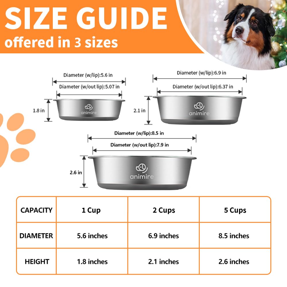2-in-1 Metal Dog Bowl with Slow Feeder Insert, Stainless Steel Dog Bowls Food Grade 304, Water Food Bowl with Anti-Slip Silicone Base for Small, Medium, Large Dogs - image 6
