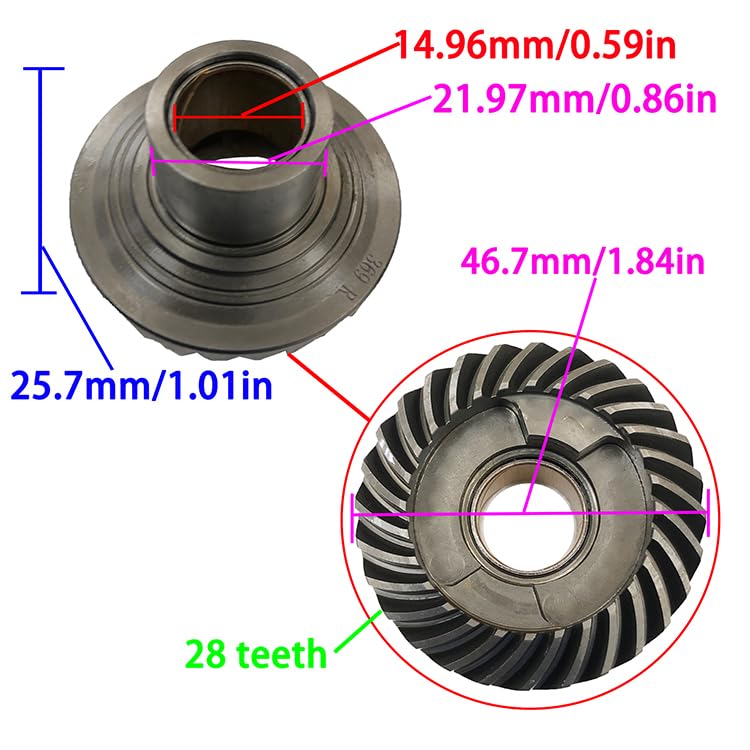 Outboard 3GR 369-64020-0 Pinion 369-64010-0 Forward 369-64030-0 Reverse Gear Set for Tohatsu for Nissan 4HP 5HP 6HP/ 5040158 5040155 5040159 for Evinrude Johnson OMC/ 16138 812944 8129451 for Mercury