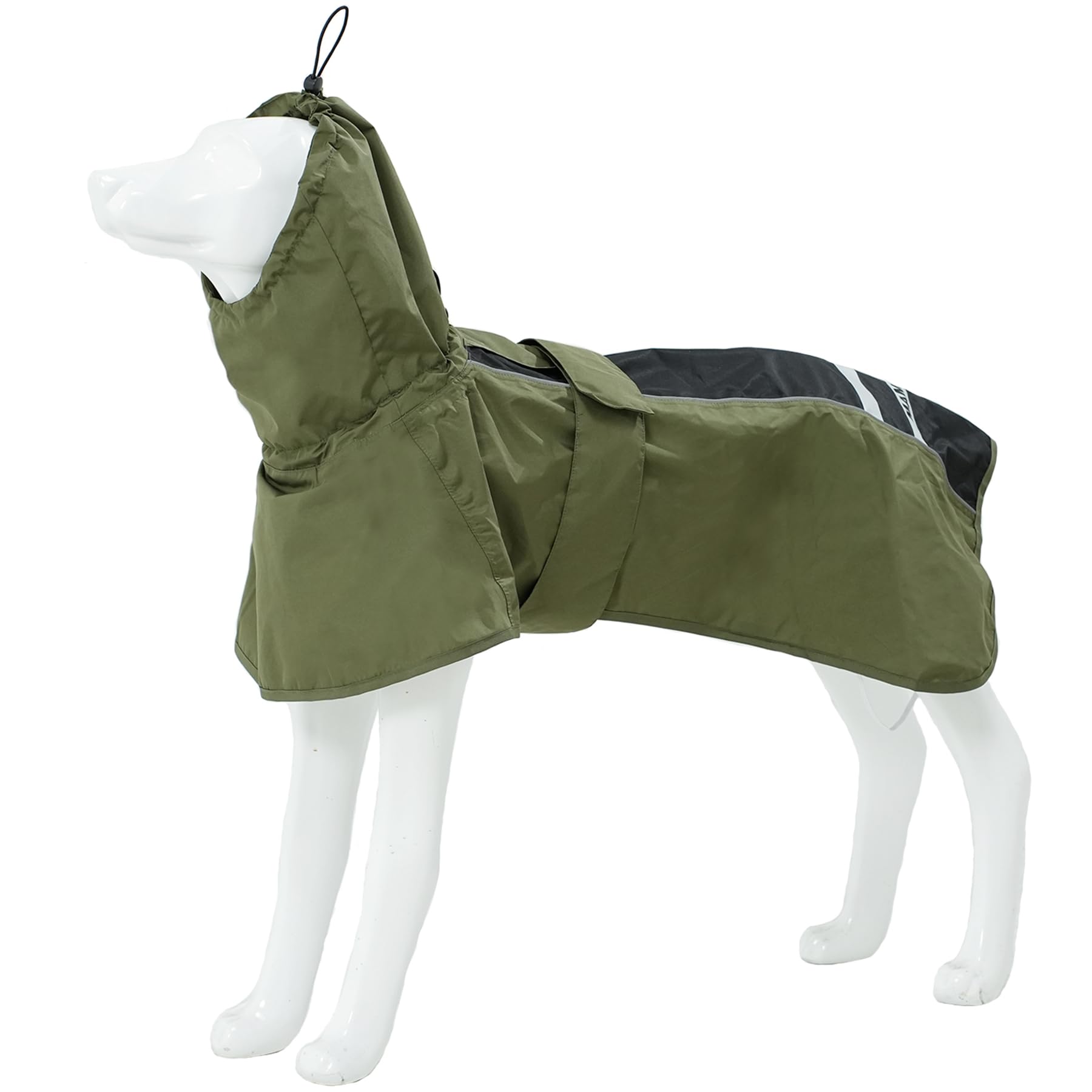 MAMORE Dog Raincoat for Dogs, Waterproof Rain Jacket Reflective Adjustable Breathable Rain Coat with Harness Hole for Small Medium Large Dogs (Army Green Black, XXXL(35-43kg)) โ image 1
