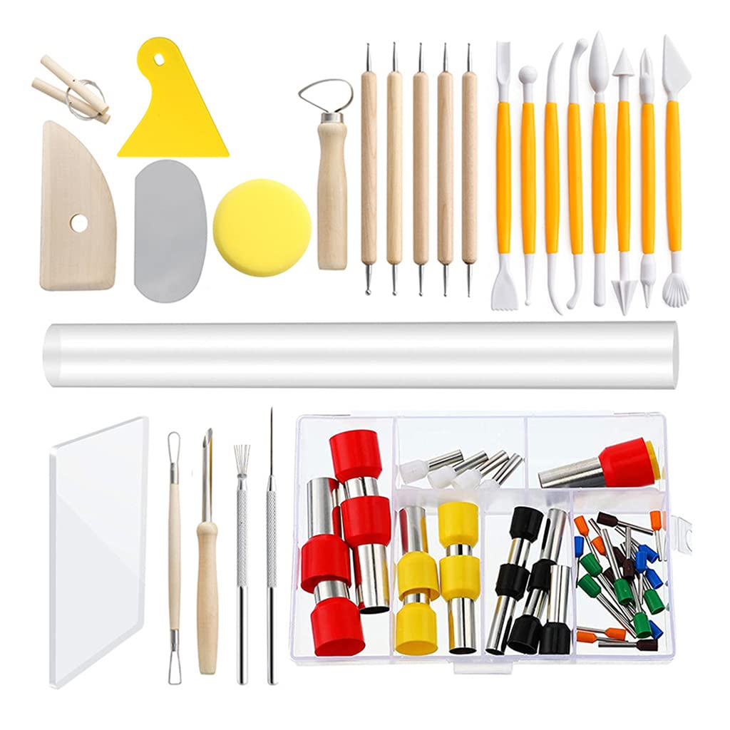 Outils de modelage de 65 pièces kit sculpture argile céramique brosse pinceau à pois