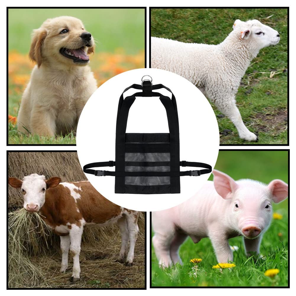 1 sac de pesée en nylon noir pour bétail, veau cochon, , animal