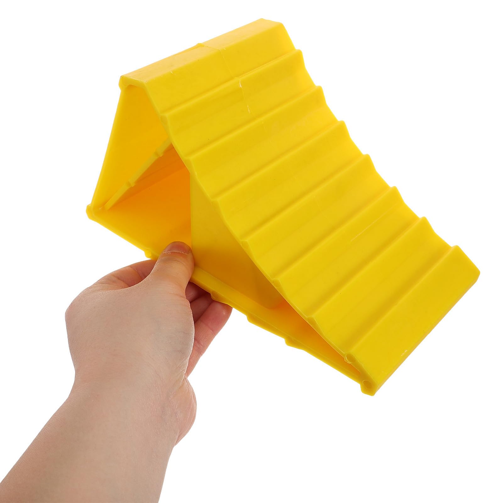 SOLUSTRE Robuster Kunststoff Radkeil 20x12x11cm Rutschfester Reifenblock für Pkw Wohnmobil LKW Kompakter Unterlegkeil für Garagen und Steigungen 1 Paar