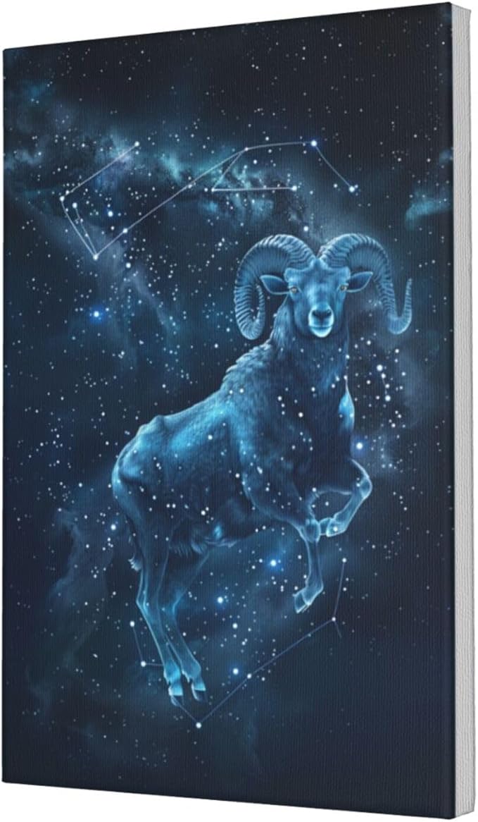 MA6GE8DE Frameless Canvas Painting 12 Zodiac Signs Aries,Classic Home Room Decor Accessory,Blue 12 Zodiac Signs Aries Decorative Paintings,Gift For Aries Enthusiasts,Bedroom,Bar,Living Room 12x18 inch