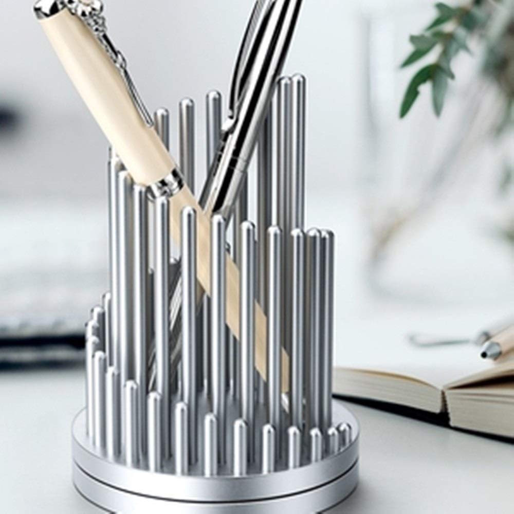 Pot à Crayons Rotation Pen Holder Bureau des ménages Rangement porte-stylo pour Bureau(blanc)