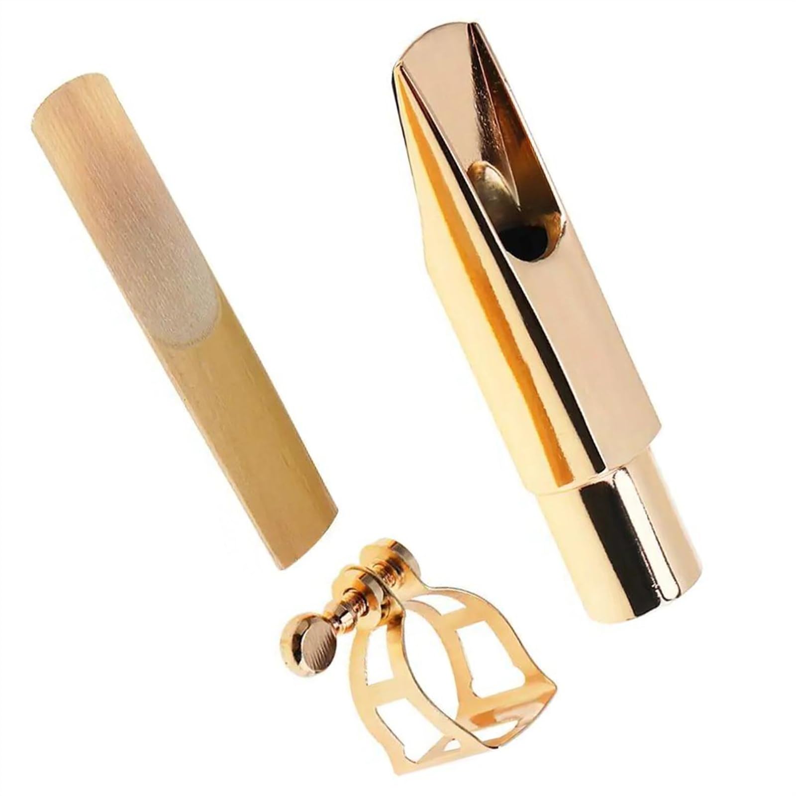 Accessori per Strumenti Sassofono Bocchino Per Sassofono Contralto In Oro Con Legatura E Kit Di Accessori Per Strumenti Musicali Ad Ancia