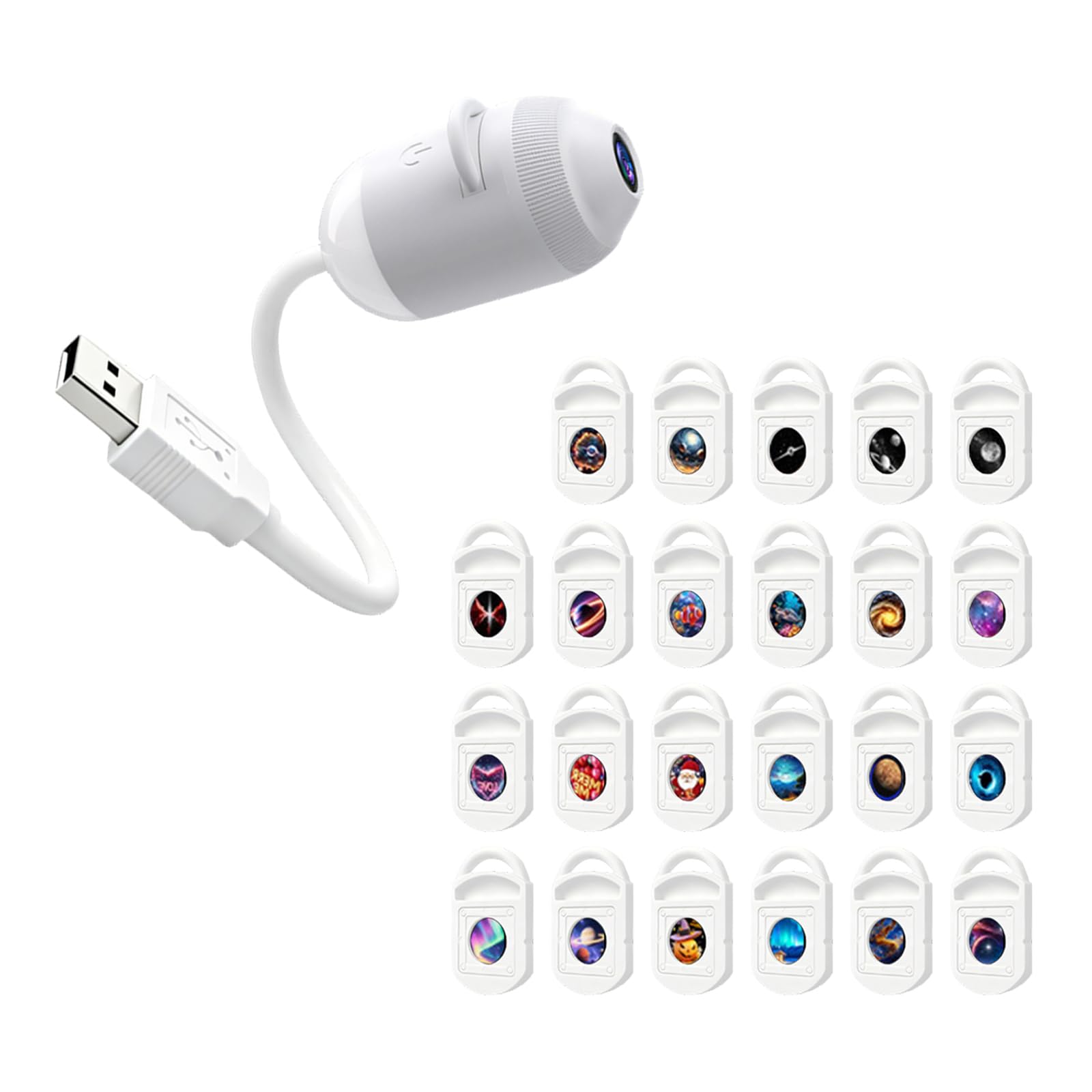 ECVGHD 360 Degree Rotating USB Star Projector Light ABS for Car Interior Romantics Atmospheres Decoration Manual Rotating Projection Light