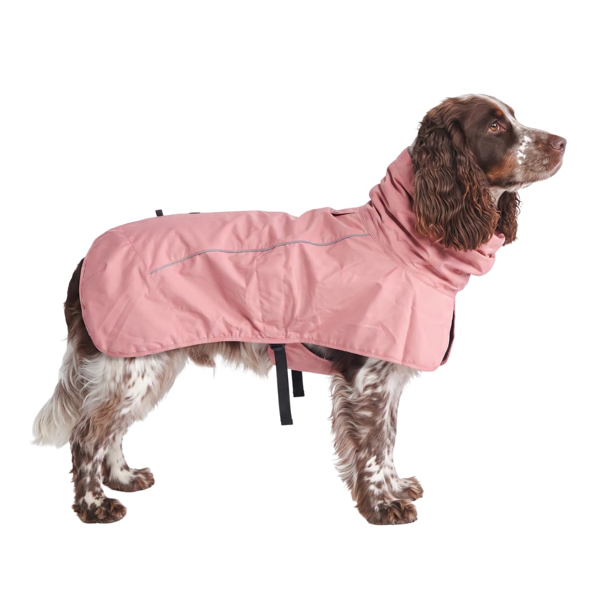 Spark Paws Dog Raincoat, Waterproof Windproof Rain Jacket, for Small Medium Large Extra Large Dogs, Reflective Breathable Full-Body Coverage Dry Suit - Sea Pink, XL