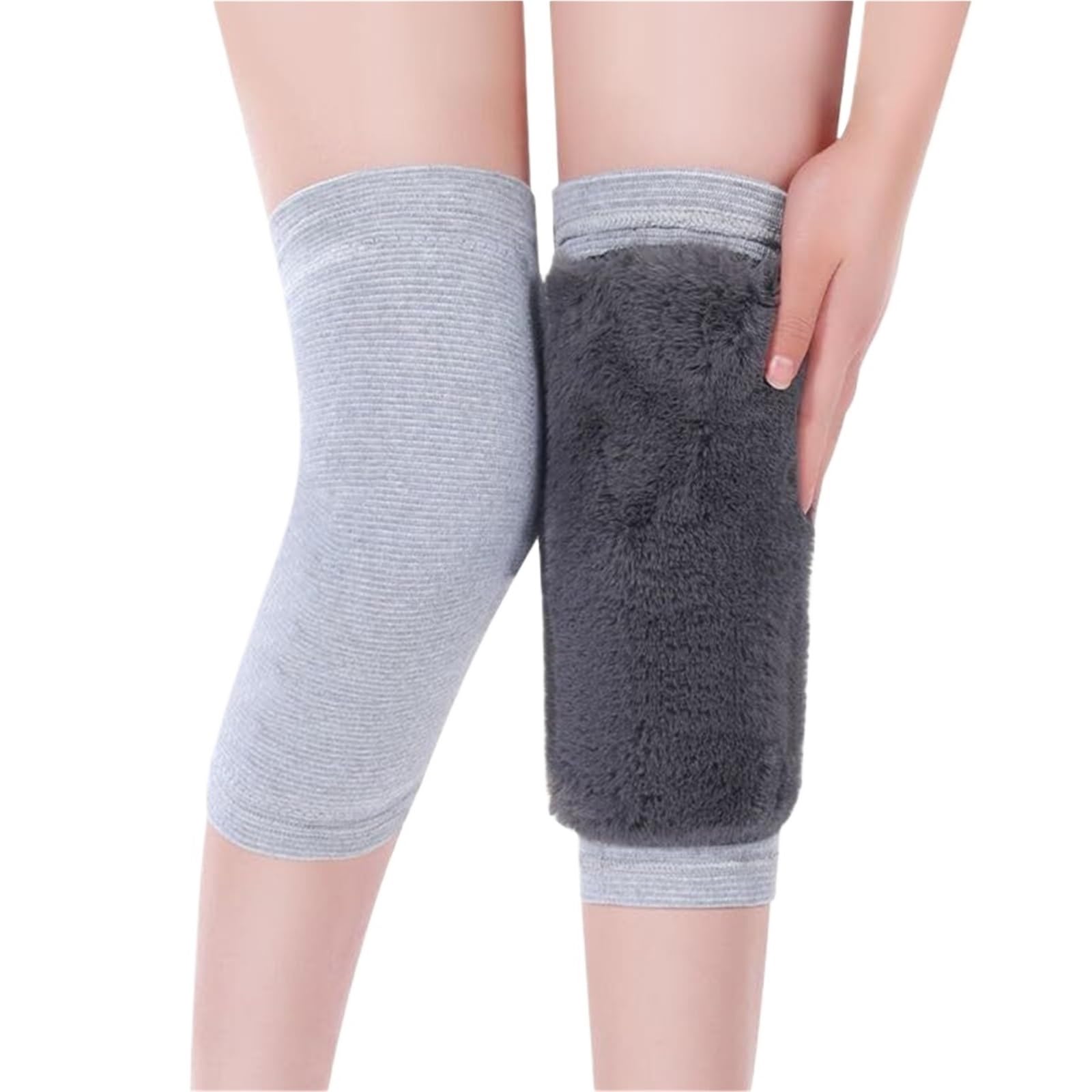 Wandern Kniebandage Knieschützer Mit Warmen Beinen Und Plüschpolsterung, Geeignet for Outdoor-Sportarten Fitness Knieorthese(G,S)