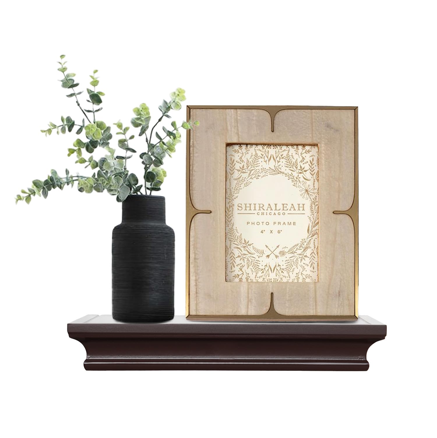 Floating Shelves Wall Mounted, Deeper Wall Storage Shelf for Home Décor, Super Sturdy, Easy to Install, 12” Wide, 7.75” Deep, Espresso Brown