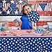 4th of July American Flag Patriotic Party Supplies Disposable Paper Plates Napkins Cocktail Napkins Cups Tablecloth and Banner for Election Day 4th of July Independence Day Decorations, Serve 25