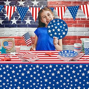 4th of July American Flag Patriotic Party Supplies Disposable Paper Plates Napkins Cocktail Napkins Cups Tablecloth and Banner for Election Day 4th of July Independence Day Decorations, Serve 25 4th of July American Flag Patriotic Party Supplies Disposable Paper Plates Napkins Cocktail Napkins Cups Tablecloth and Banner for Election Day 4th of July Independence Day Decorations Serve 25
