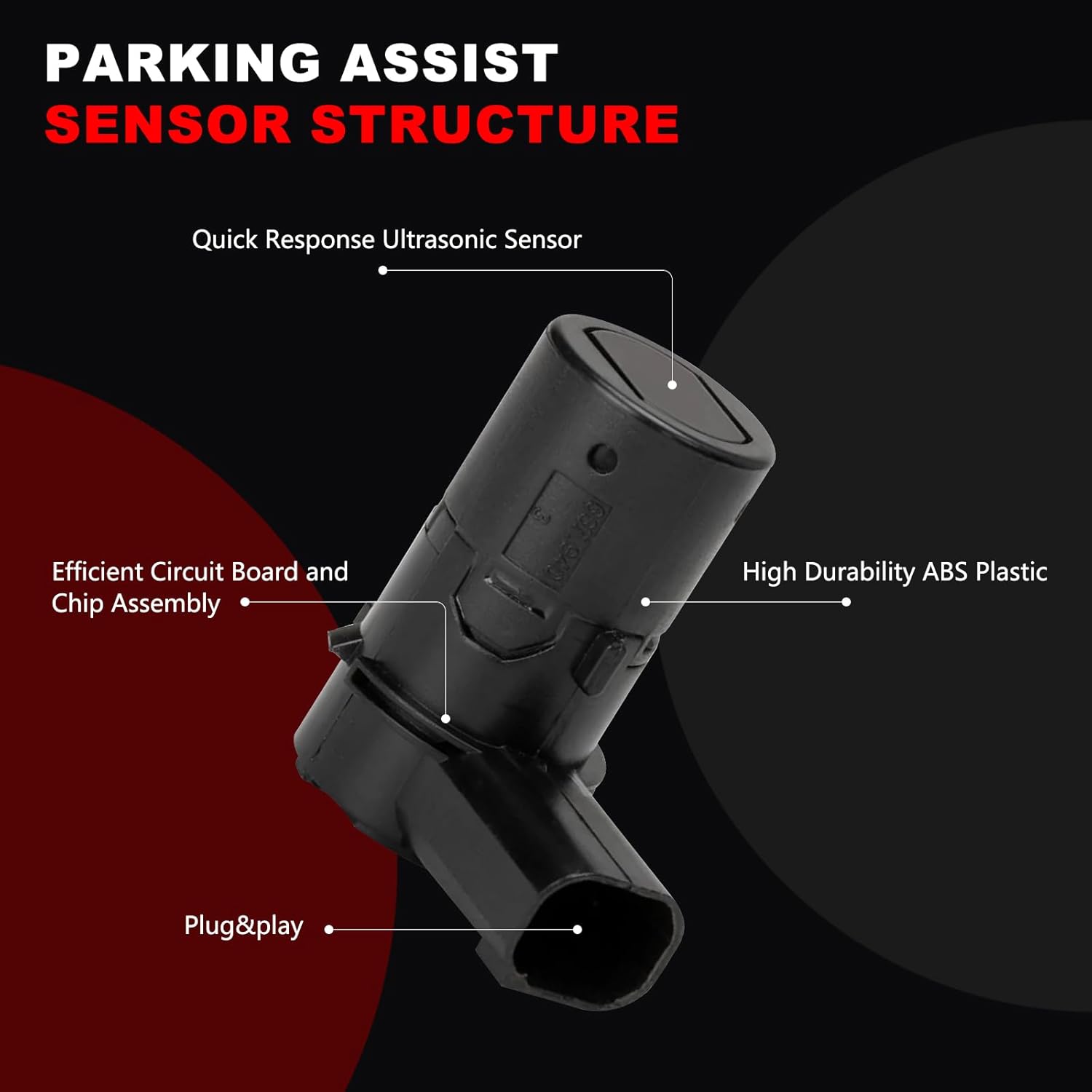Parking Assist Sensor Compatible with Ford F150 F250 F350 F450 F550 E-150 E-250 Escape Explorer,Lincoln Navigator,Mercury Mariner,4 PCS Reverse Backup Bumper Rear Parking Sensors,OE#3F2Z15K859BA