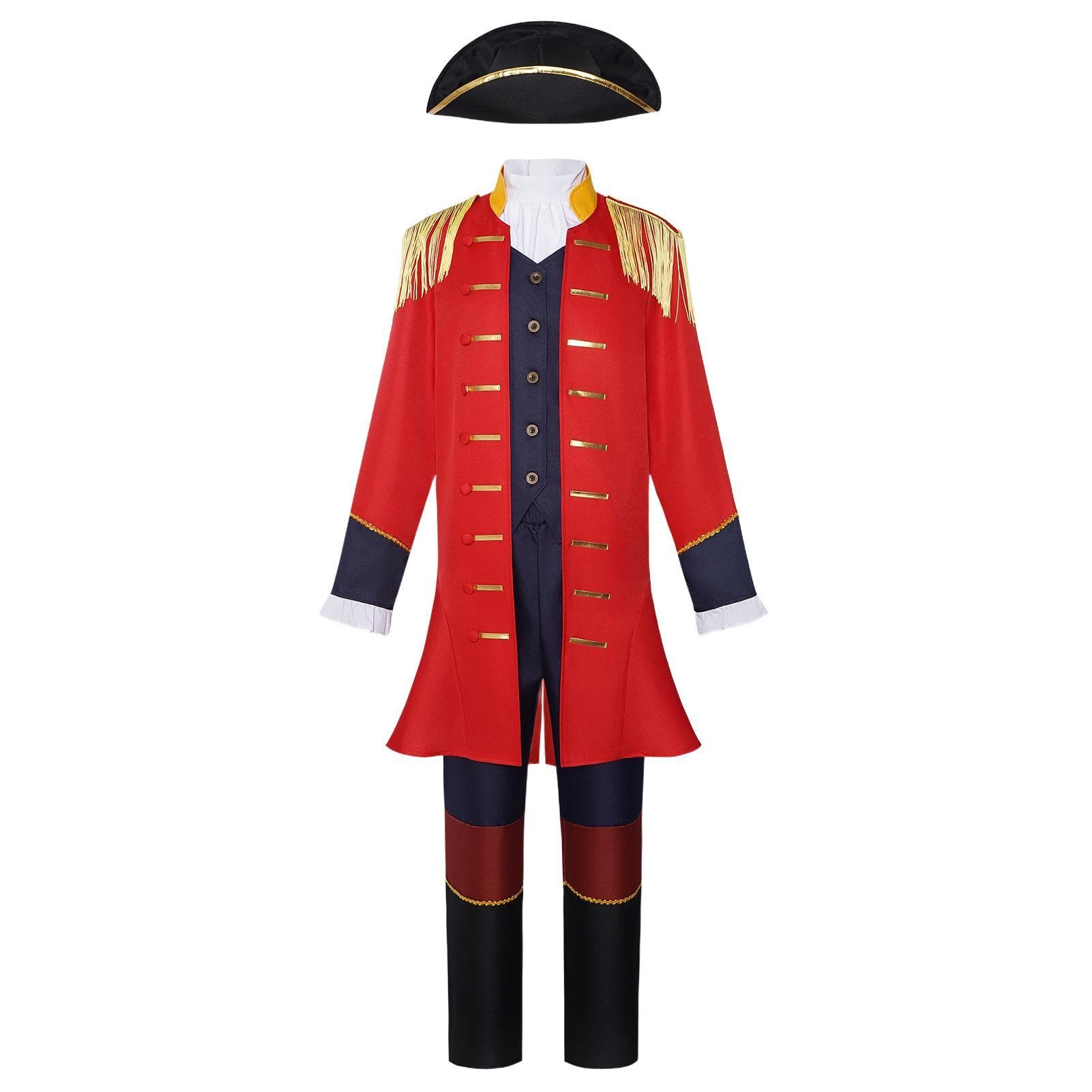 Costume Coloniale Uomo Cappotto Storico Patriottico Giacca Pantaloni