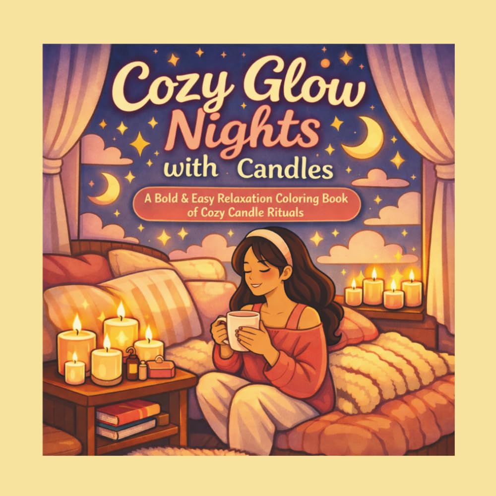 Cozy Glow Nights with Candles: A Bold & Easy Relaxation Coloring Book of Cozy Candle Rituals