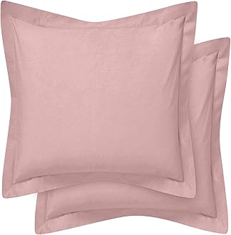 Comfort Beddings Export Quality 450 Thread Count 100% Egyptian Cotton Continental Pillow Cases, Pillow Covers Pack Of 2 - Blush Pink (Continental/Square Size 65 x 65 CM)