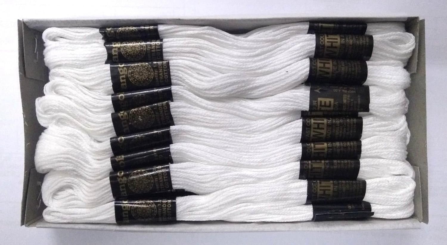 White - DESI HAWKER - Set Lot of Cotton 6 Ply Strand Thread Yarn Skeins Cross Stitch Embroidery Floss (Set of 100 Skeins)