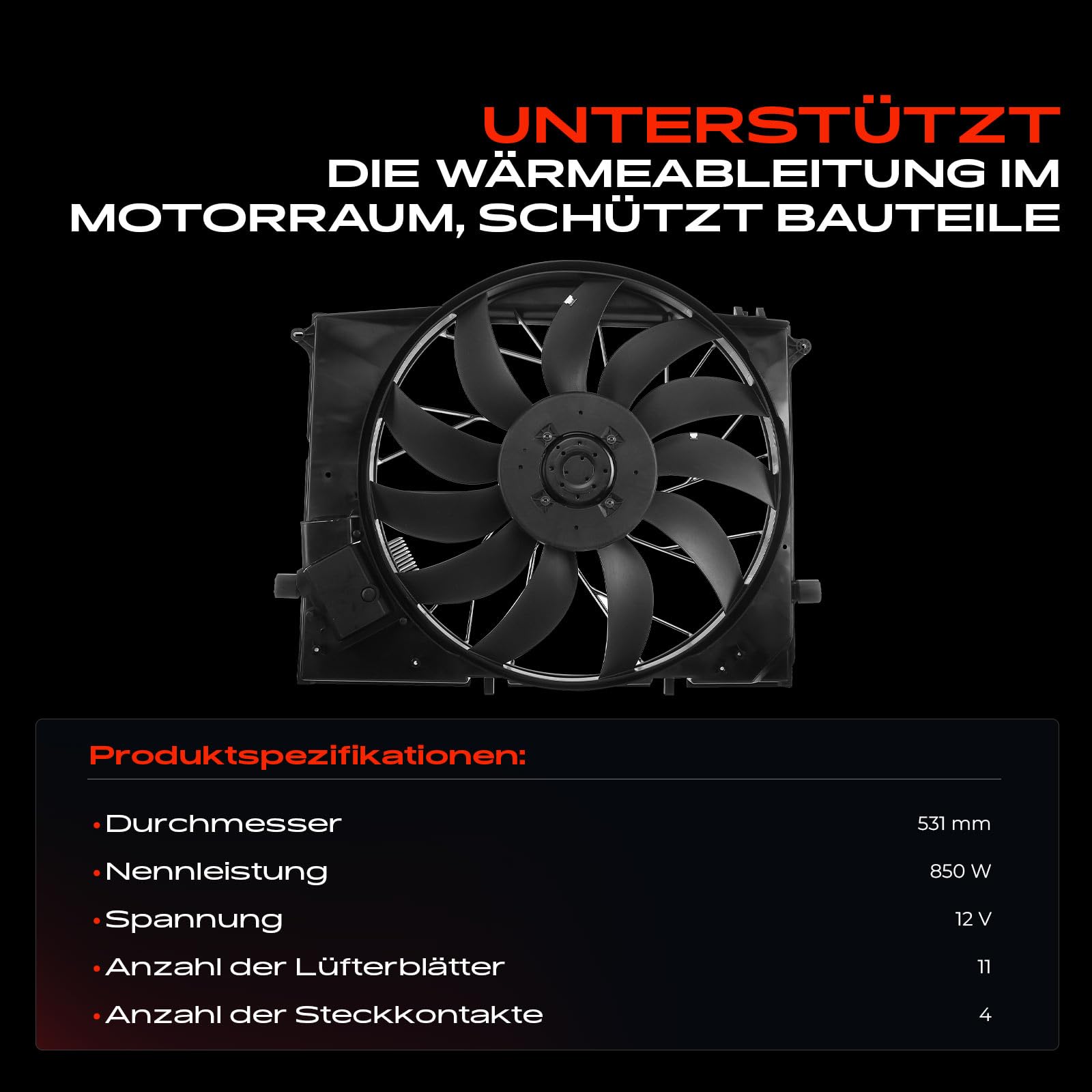 Frankberg Kühlerlüfter Motorkühlung 4-Polig A2205000293