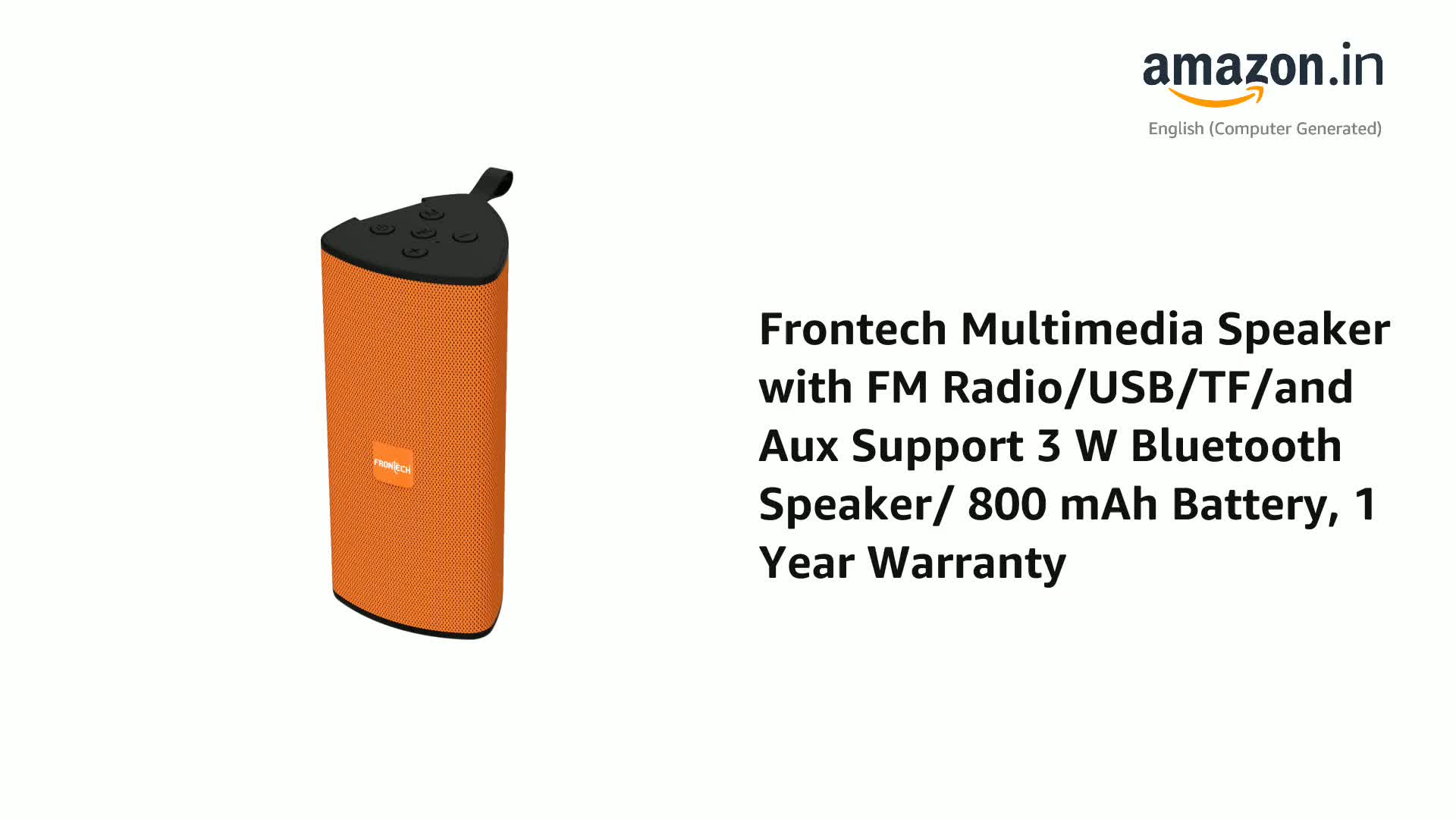 FRONTECH Multimedia Speaker with FM Radio/USB/TF/and Aux Support 3