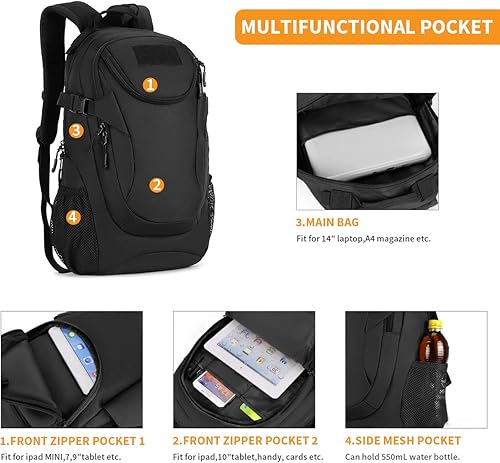 Miniatura 3 de HUNTVP Mochila táctica 25L Mochila táctica de asalto paquete militar WR