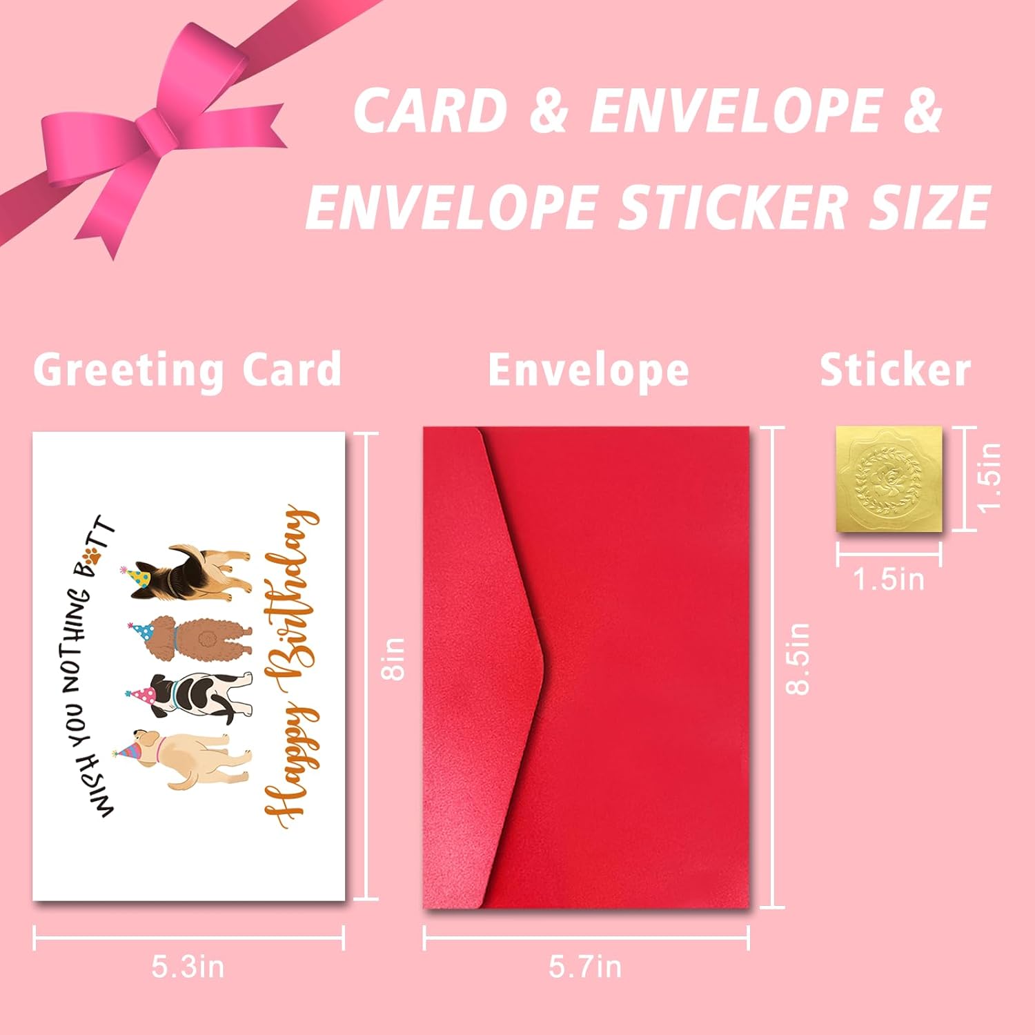 LYMEQING Happy Birthday Dog Theme Card for Him Her Men Women, Funny Dog Birthday Card for Pet Lover Friend Sister Brother Cousin Coworker Nephew Niece - Image 3