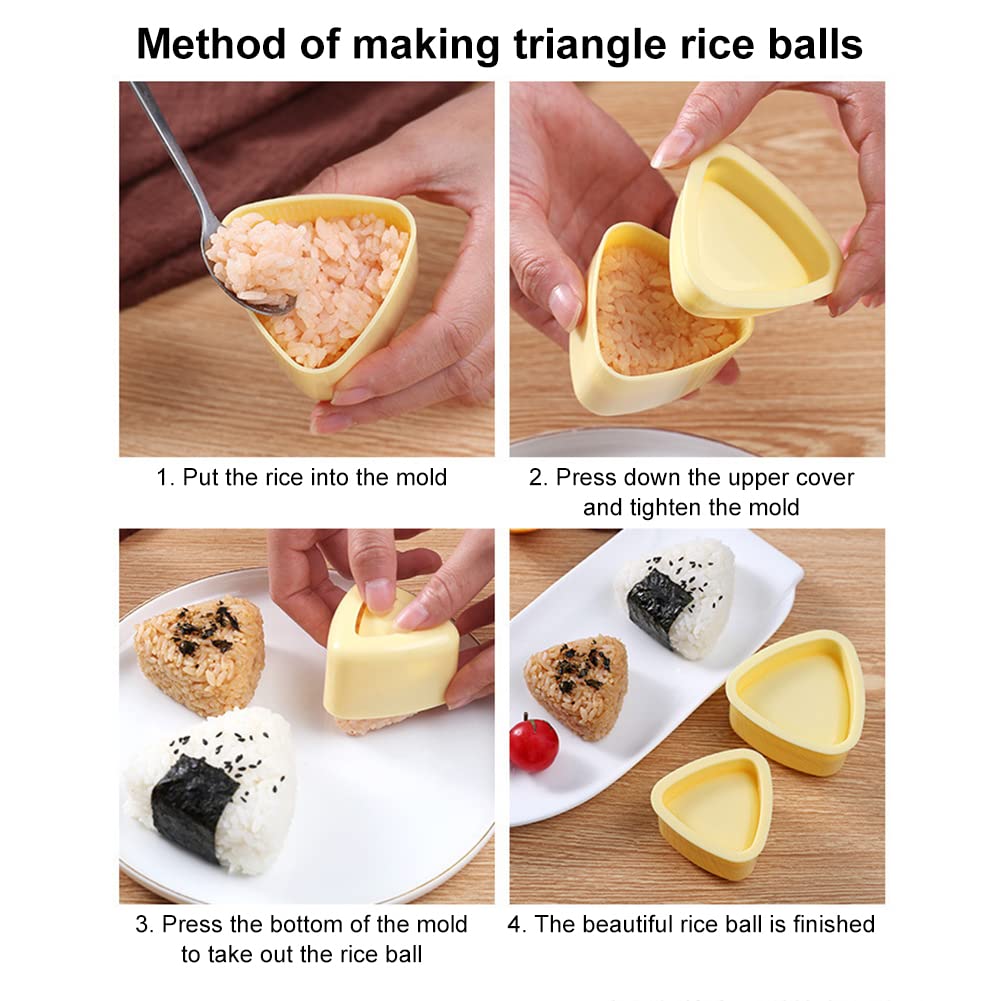 Stampo Per Sushi A Triangolo - Kit 6 Pezzi Per Onigiri E Palline Di Riso Fai Da Te - Materiale Sicuro Per Alimenti - Foto 8