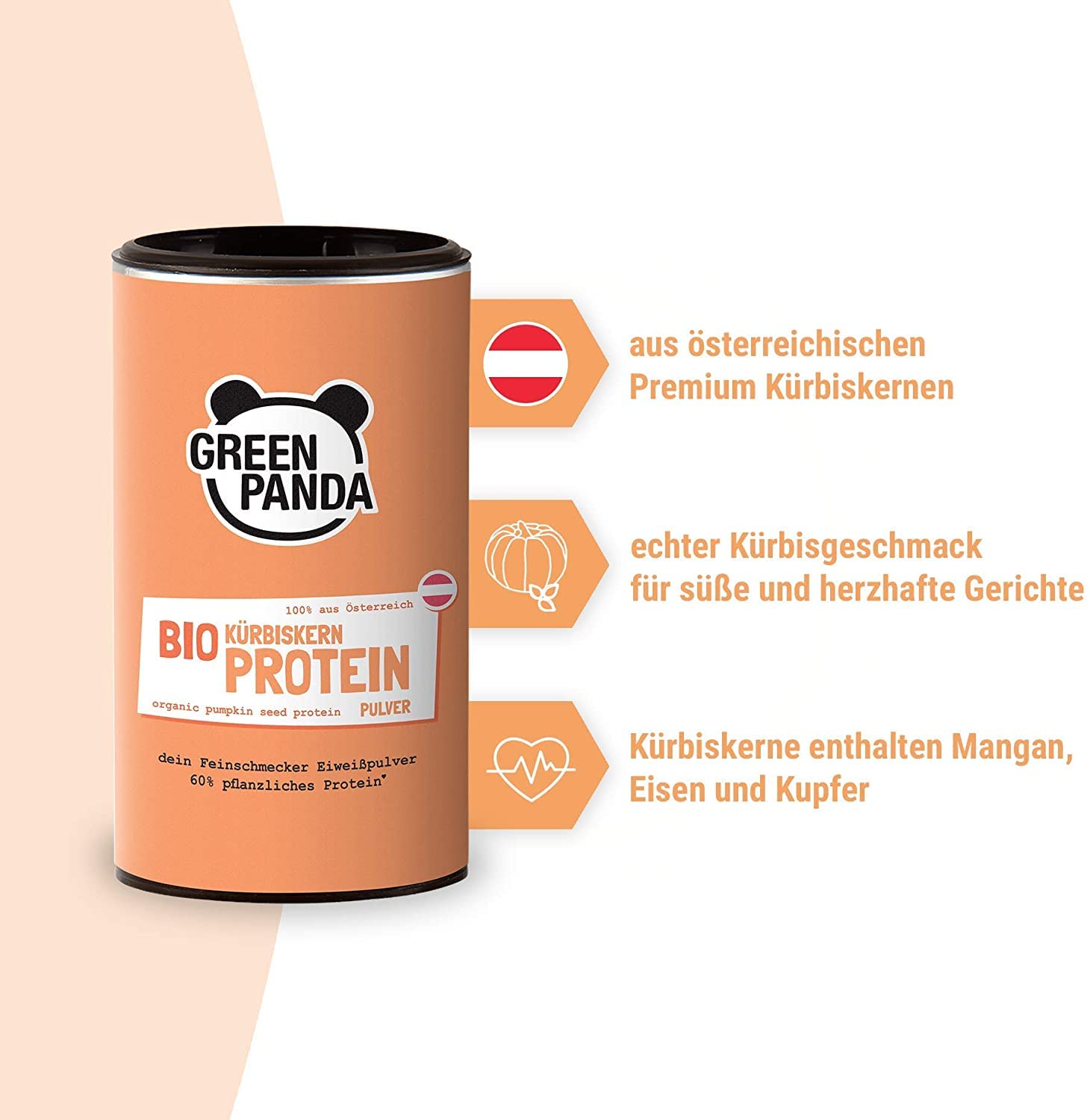 GREEN PANDA Proteina Di Canapa Biologica 175g: 50% Proteine Dall'Austria