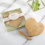 Kate Aspen Tastefully Yours Heart-Shaped Bamboo Cheese Board, Miniature Cutting Board, Sage Green/Brown, 4.5' H x 5' W Heart-Shaped Cheese Board