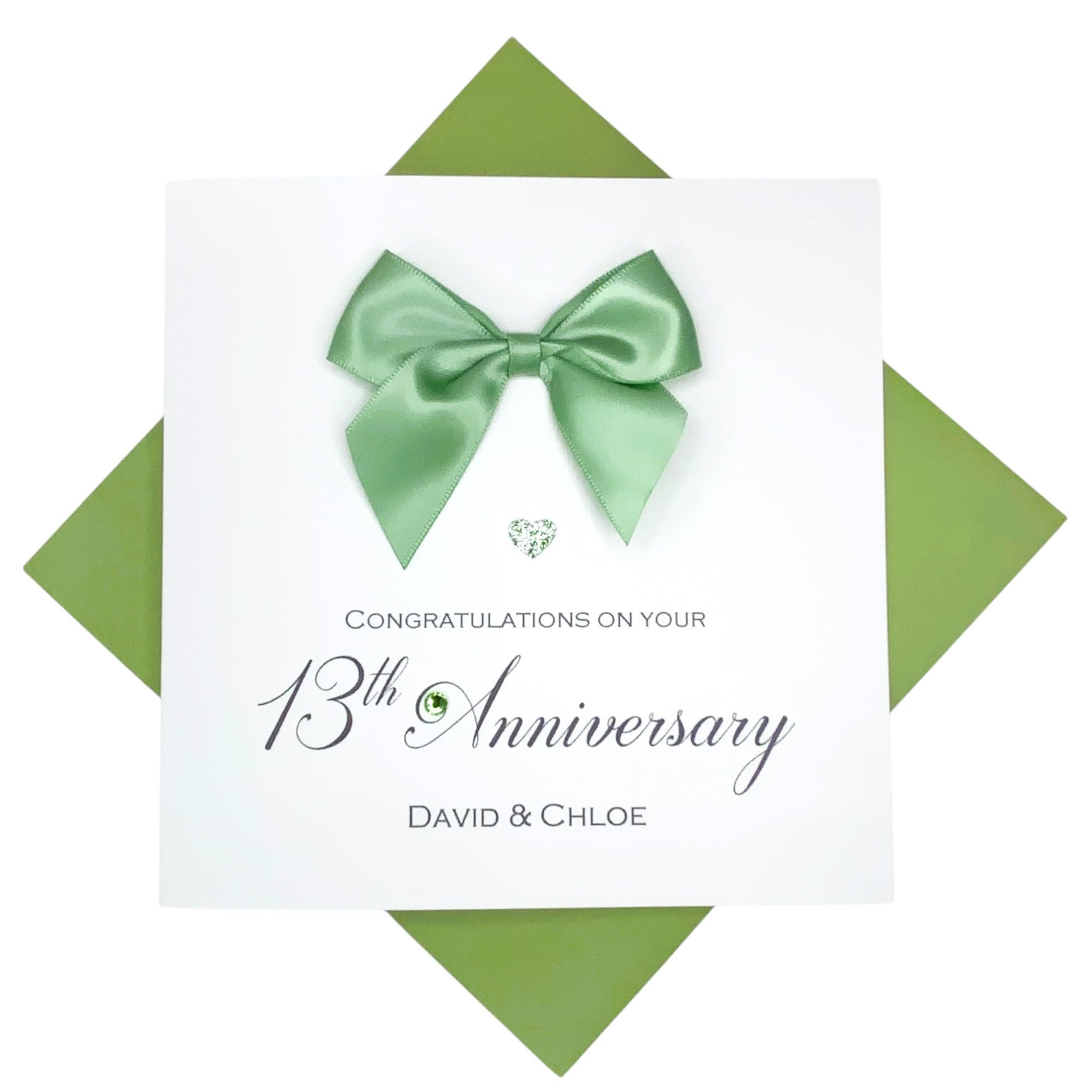 13th Wedding Anniversary Card Personalised Lace 13 Years β RE 13