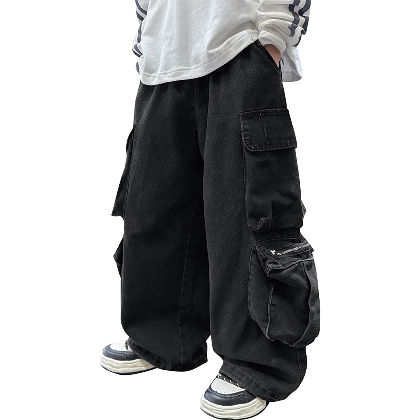 Generisch Jogginghose Jungen,Kinder Gerades Bein Elastischem Bund Cargohose Jungs Lässige Outdoor Cargo Hose Für Schule Children's Flared Outdoorhose Arbeitshosen Jogginghosen