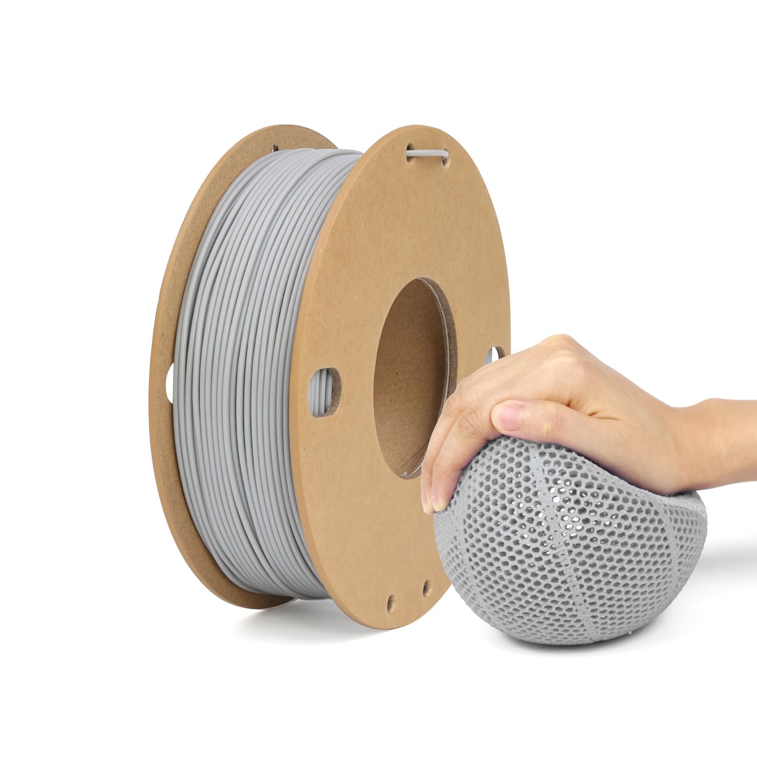 Grey TPU Filament 1.75mm, 95A Rubber-Like 3D Printer Filament, High Flexible TPU Filament +/-0.03mm Accuracy,Cardboard Spool 250g (0.55lb)-image-28