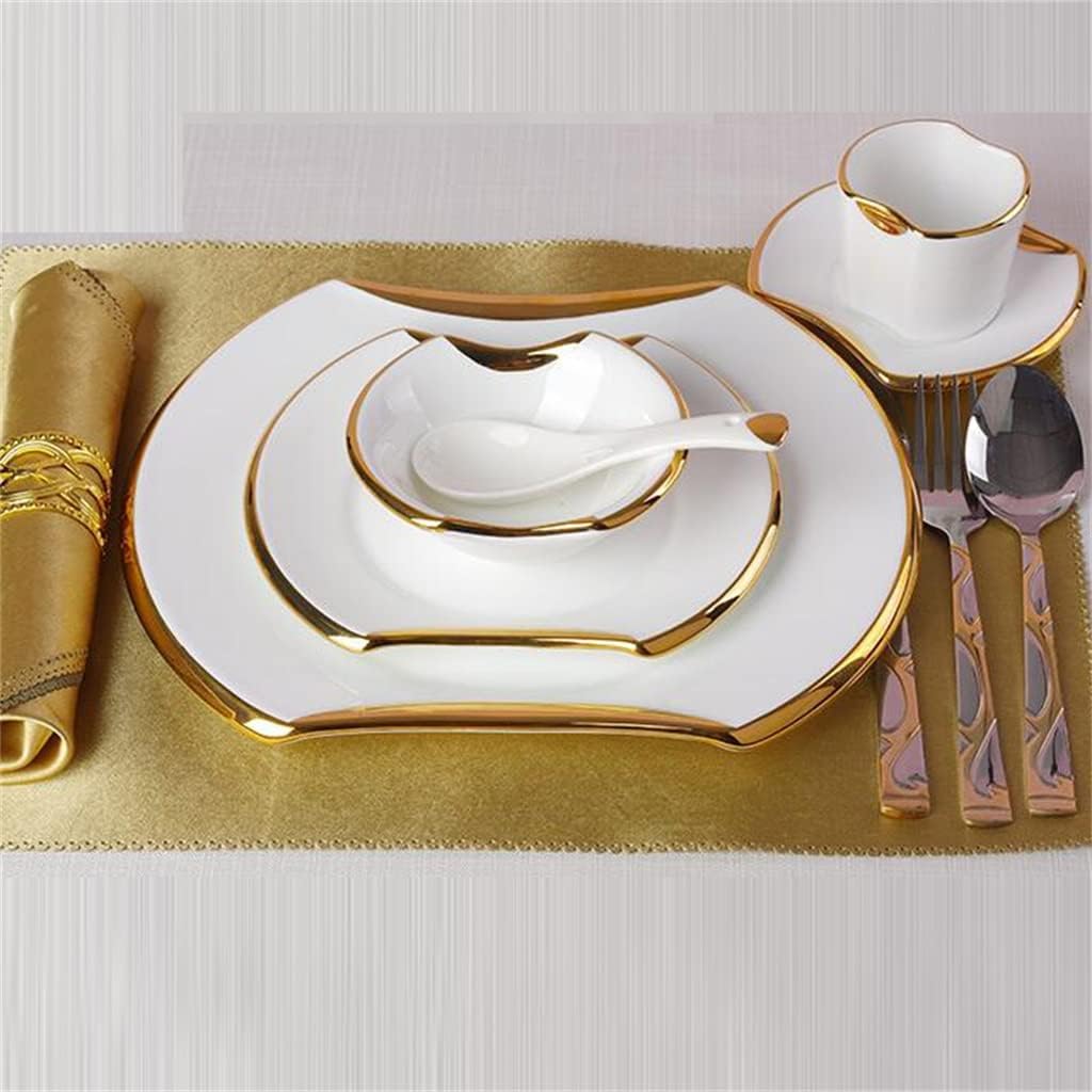 SPECIAL-SHAPED CERAMIC TABLEWARE SET DINNER PLAT RESTION ROUND PLATEMAT COMPLETE