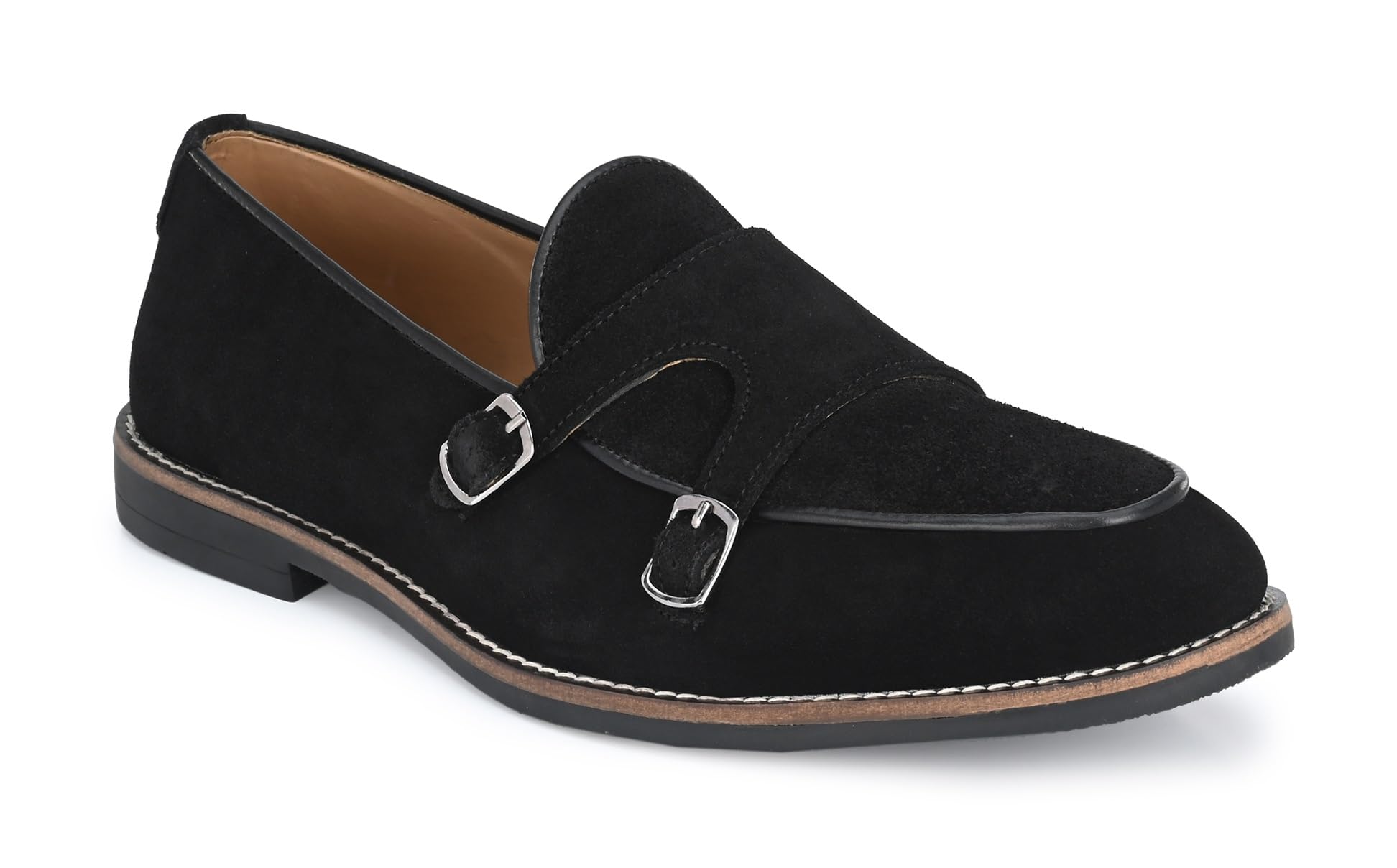 Big Fox Leather Double Monk Strap Loafers for Mens (Black, Numeric_6) (B098DZPJB2) Amazon Price History, Amazon Price Tracker