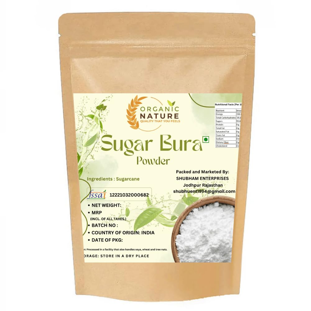ORGANIC NATURE Sugar bura - Sulphurless White Sugar Powder (PACK OF 100 GRAM)
