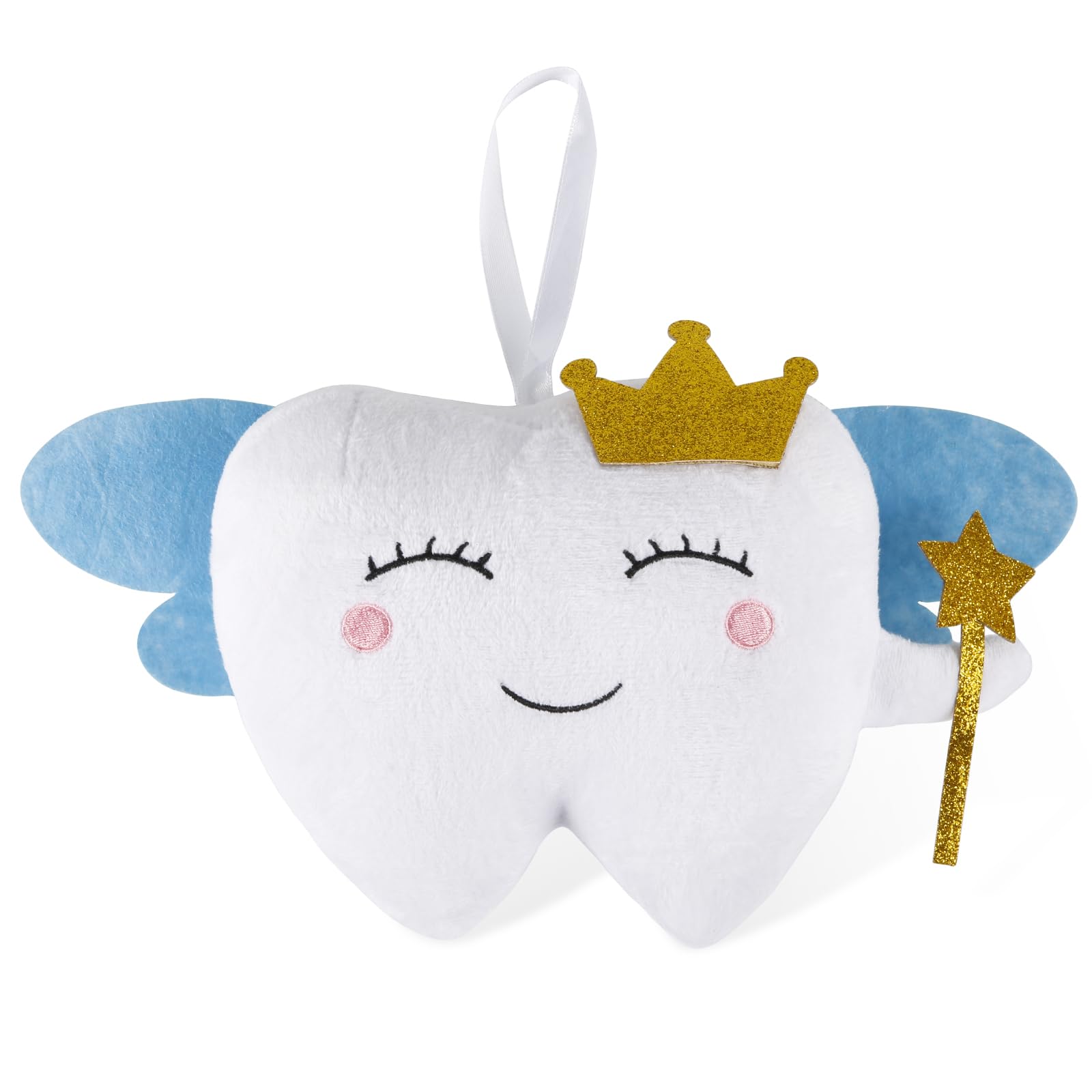 NQEUEPN Tooth Cute Fairy Pillow with Pocket & Wings, Tooth Pillow for Girls Boys Tooth Smile Fairy Gifts/Doll Tooth Small Fairy Pouch/Bag Tooth Pillow Souvenir for Lost First Tooth