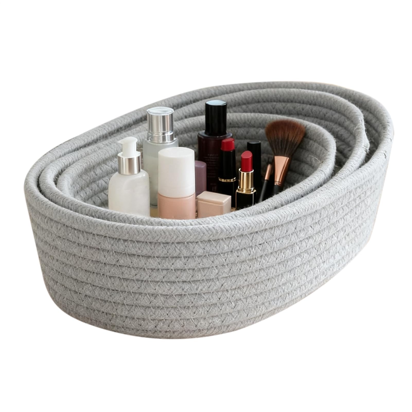 MRKU Folding Laundry Basket Household Storage Bakeware Organizer Rope-Cotton Foldable Bins Nursery for Boys Girls Diapers Toys Clothes Blankets Towels Dorm