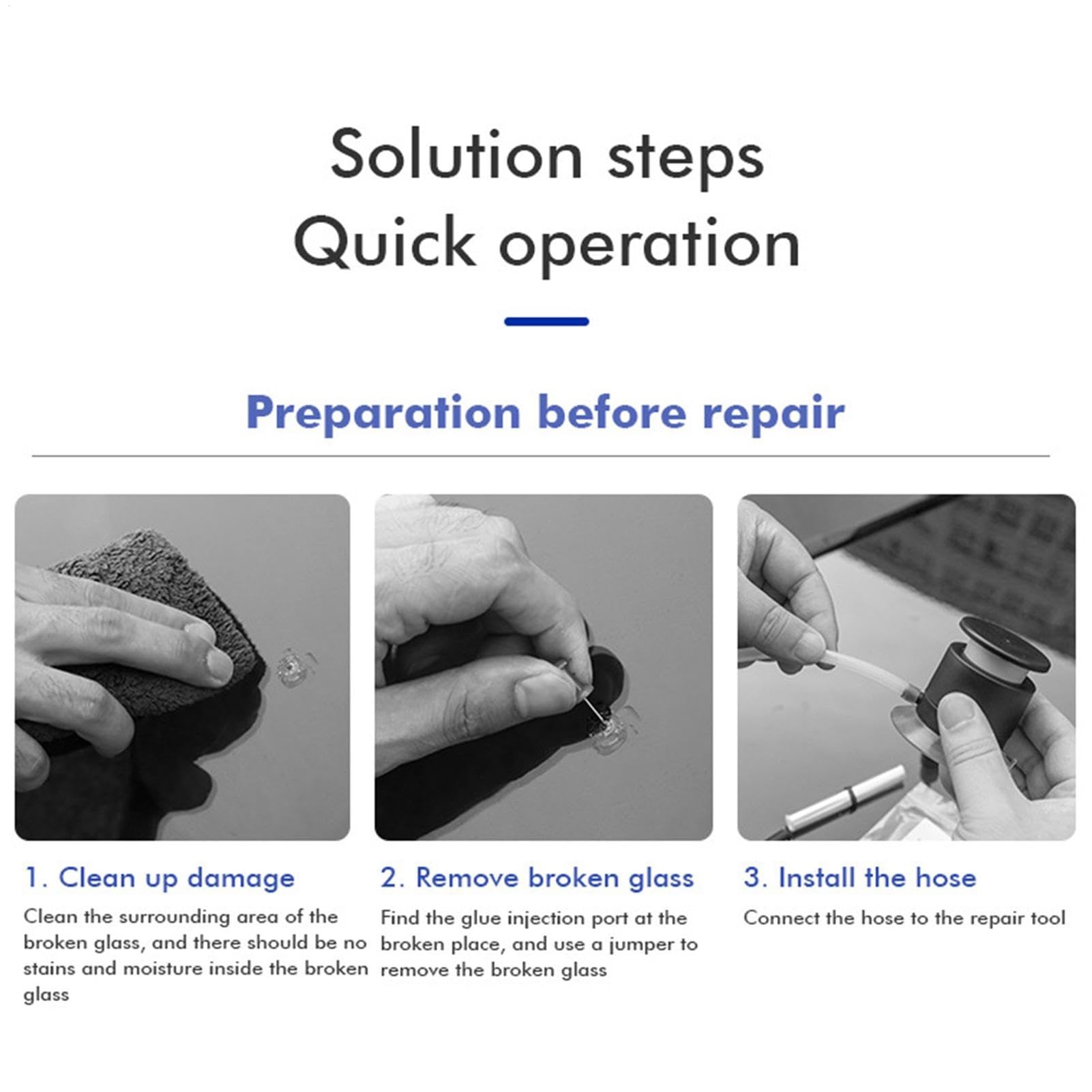 Kit di Riparazione per Parabrezza, Kit di Riparazione Graffi su Vetro, Strumento di Riparazione Professionale in Resina, a Lunga Durata e Facile, per riparazioni e Manutenzione dei vetri 'Auto