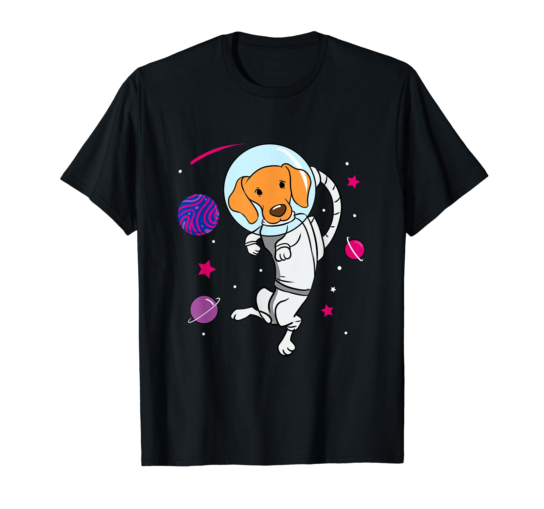 Dog In Space Bisexual Pride T-Shirt, Black