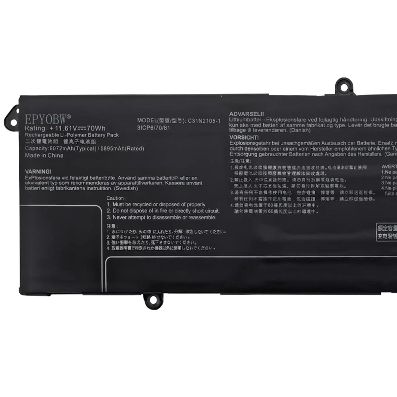 vhbw Akku kompatibel mit Asus PRO 5b, 5c Notebook (4400mAh, 11,1V, Li-Ion