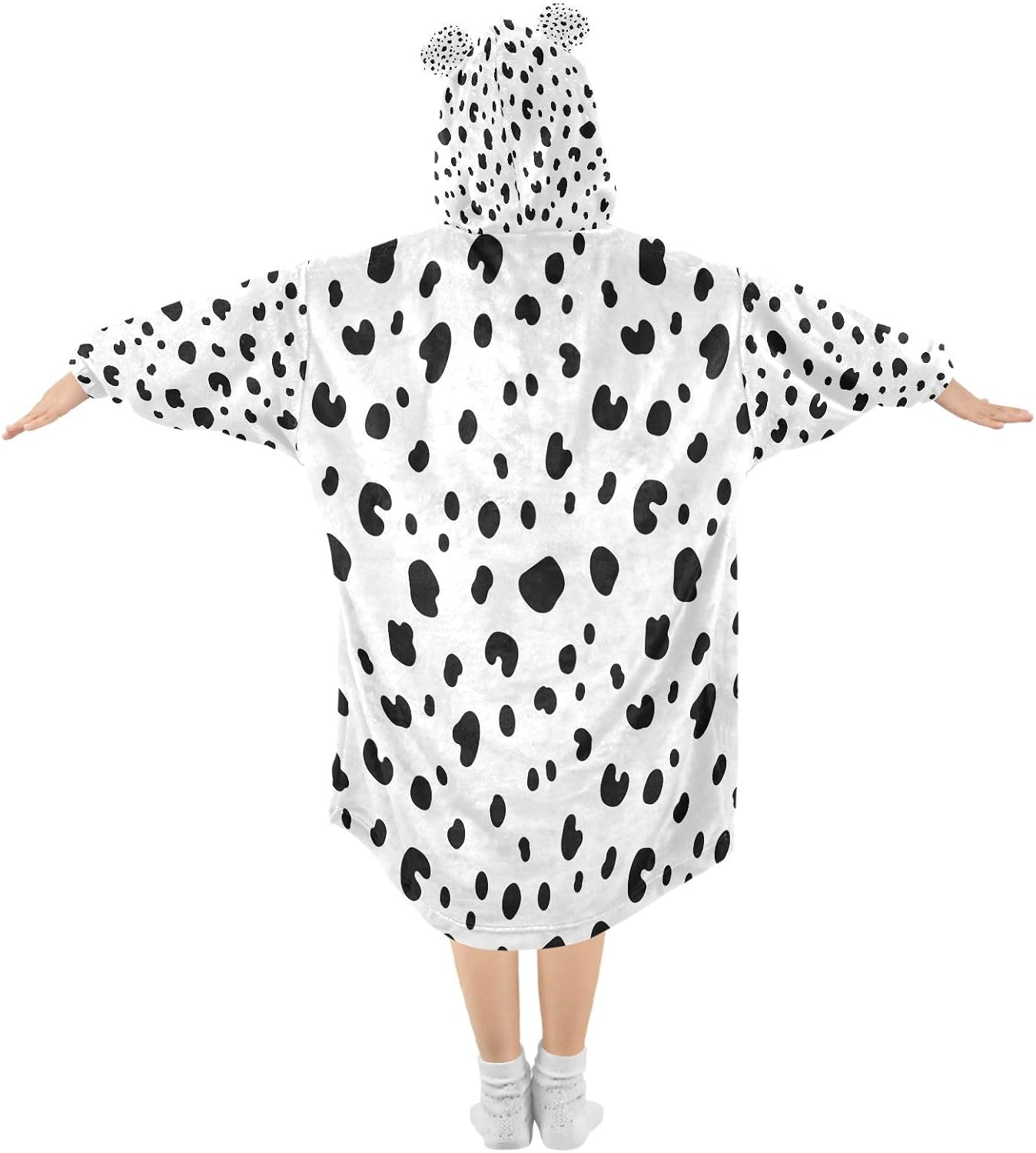 Kigai Leopard Print Wearable Blanket Hoodie for Kids Oversized Hooded Blanket Warm & Cozy Sweatshirt with Pockets
