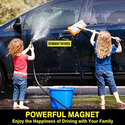 Image of Set of 3 Student Driver Magnet - Reflective Student Sign for Car Safety Vehicle Bumper Sticker for New Drivers