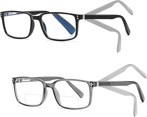 Gafas de lectura bifocales para hombres lectores de computadora de luz azul lentes de diseñador ligeros para mujer gafas de yoga de moda paquete de 2