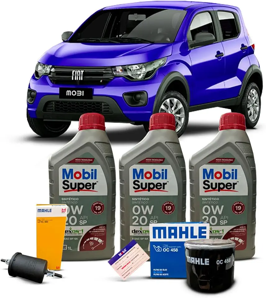 Kit Troca de Oleo + Filtro Combustivel e Oleo Fiat Mobi 1.0 Firefly 2017 A 2020