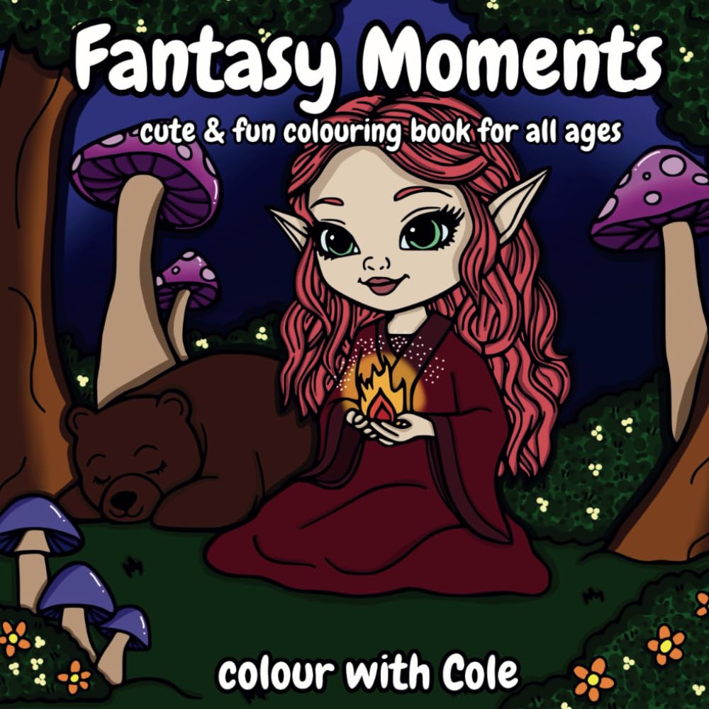 Fantasy Moments: cute and fun colouring book for all ages