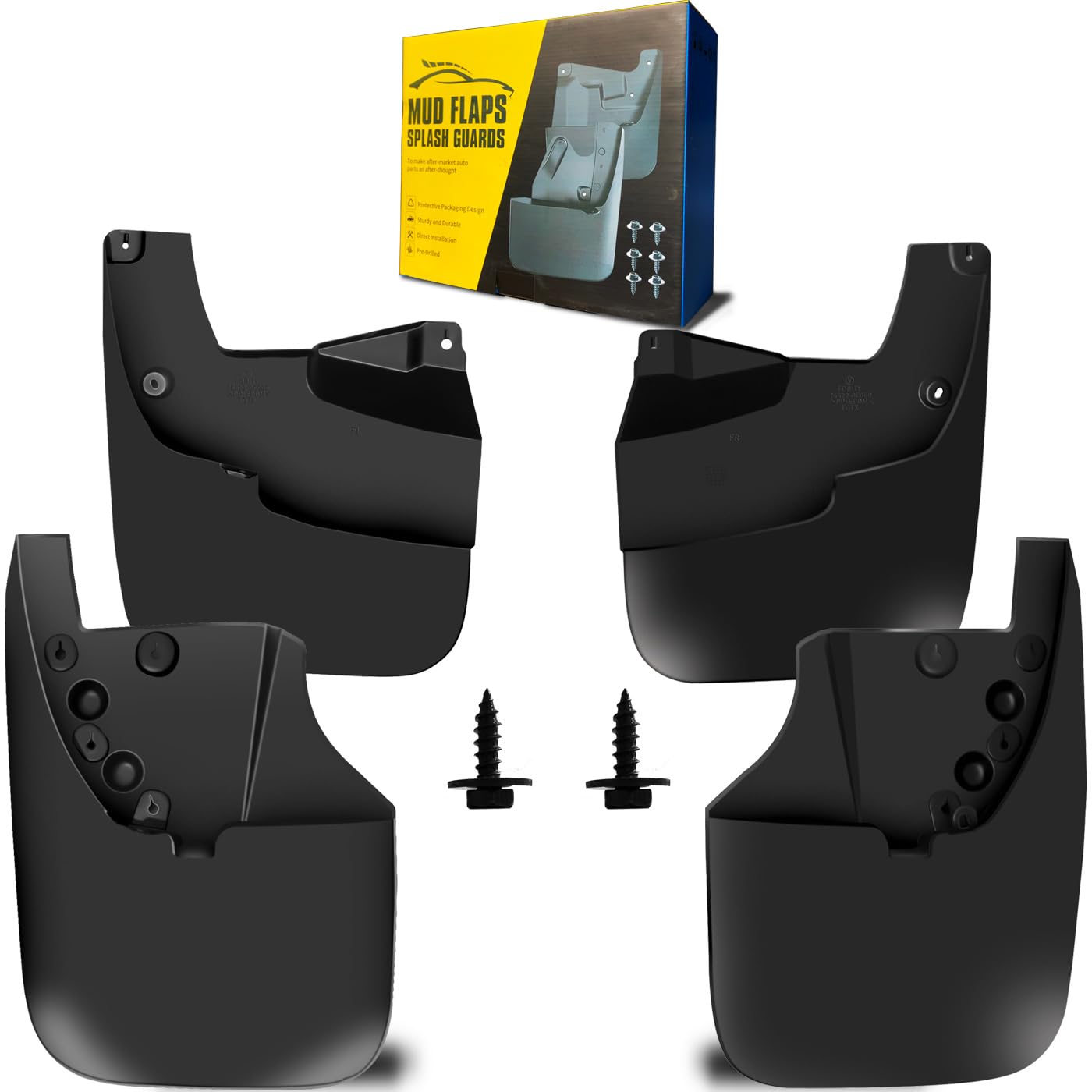 Mud Flaps Fit for 2014-2021 Toy-OTA Tundra - Fit Models Without Fender Flares, Dedicated Mudguard for Four Seasons Universal Protection, Front and Rear