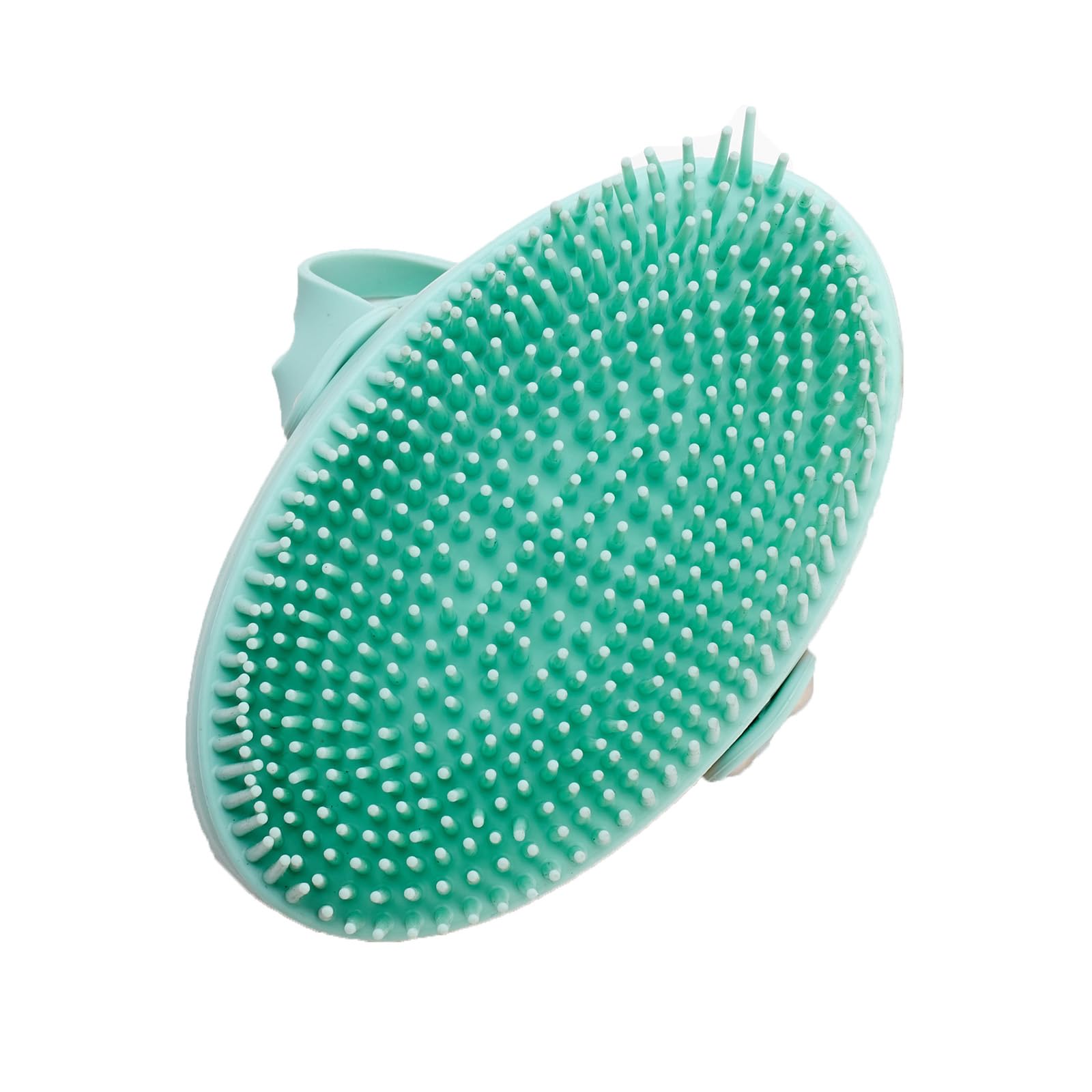 Bodylife Home Long Handle Silicone Back Scrubber For Shower & Bath With Detachable Beechwood Handle Blue - Image 4