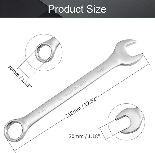 Miniatura 2 de Utoolmart Llave combinada de 12 puntos, 1.181 in métrica 12.520 in  12.5 pulgadas de longitud, 1 unidad