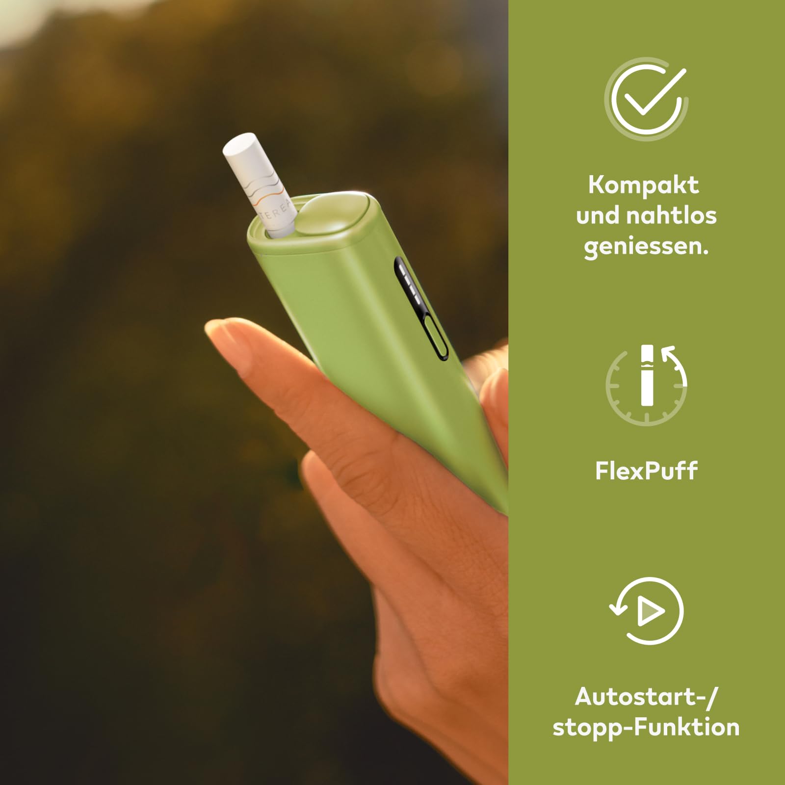 IQOS ILUMA i ONE Kit Leaf Green - Tabakerhitzer (in 5 Farben) - für TEREA Tabaksticks - unsere beste Alternative zur Zigarette